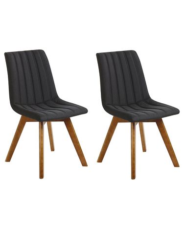 Set van 2 eetkamerstoelen CALGARY Stof Zwart