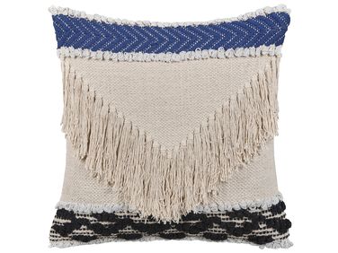 Throw Cushion SOFCA Cotton 45 x 45 cm Beige Geometric Pattern
