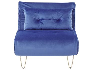 Fauteuil convertible VESTFOLD Velours Bleu marine