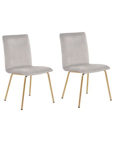 Set van 2 eetkamerstoelen RUBIO Fluweel Grijs