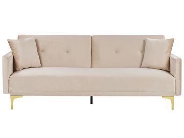 Canapé-lit 3 places LUCAN Velours Beige