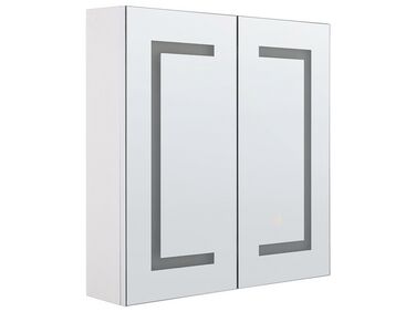 Bathroom Wall Mounted Mirror Cabinet LED MAZARREDO 60 cm 60 cm White