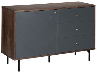 Commode PALMER Marron foncé/gris