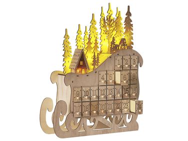 Kerstdecoratie LED IMPALA Adventskalender 40 cm Lichtbruin