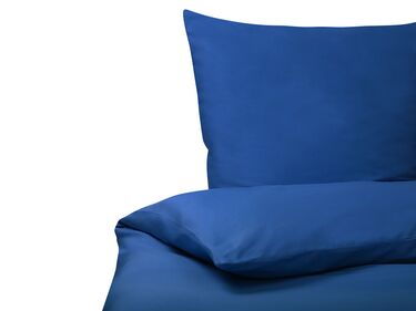 Duvet Cover Set HARMONRIDGE Sateen Cotton 200 x 220 cm Dark Blue