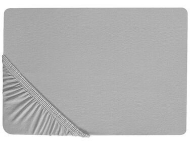 Fitted Sheet HOFUF Cotton 140 x 200 cm Light Grey
