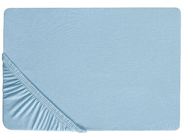 Drap housse HOFUF Coton 90 x 200 cm Bleu clair