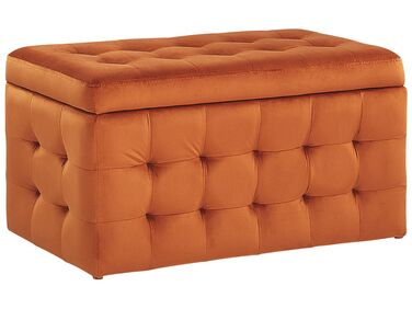 Pouf de rangement MICHIGAN Velours Orange