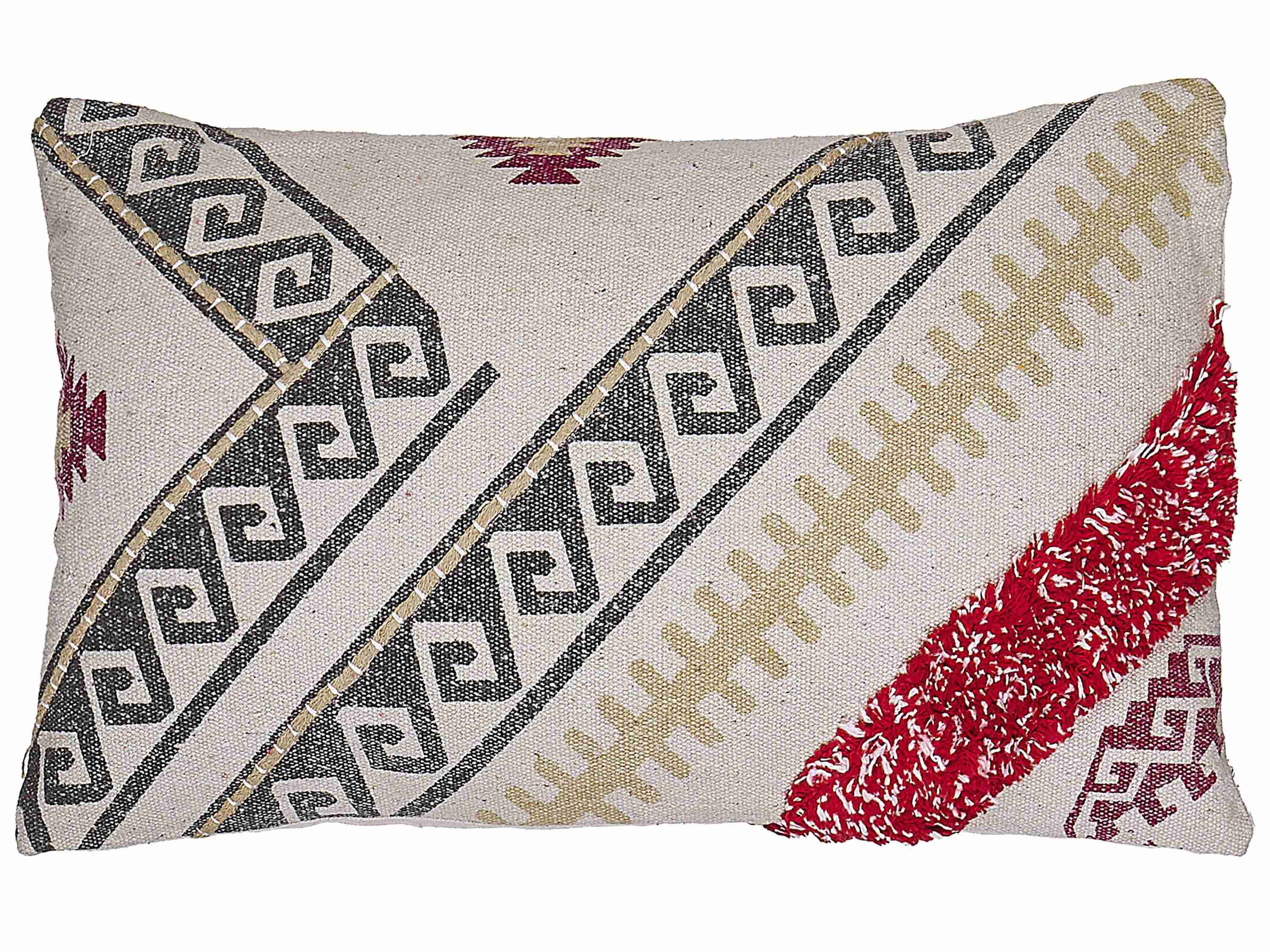 Throw Cushion BETULA Cotton 30 x 50 cm Beige Geometric Pattern