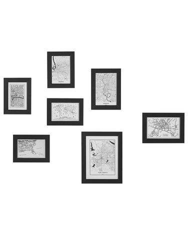 Lot de 7 cadres photo DENKORO Motif urbain Noir