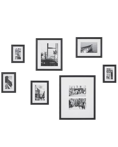 Lot de 7 cadres photo ZINARE Motif urbain Noir