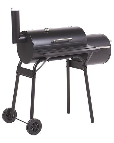 Charcoal BBQ Grill KATLA with Smoker Metal Black