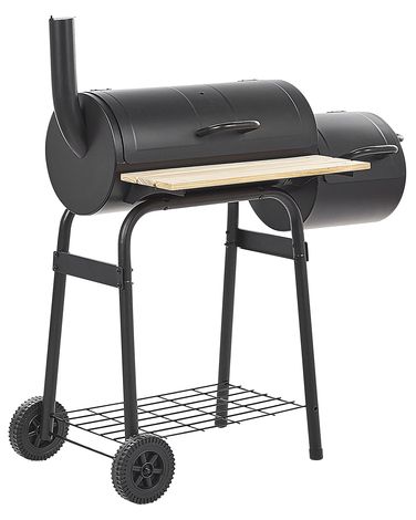 Charcoal BBQ Grill SATAH with Smoker Metal Black