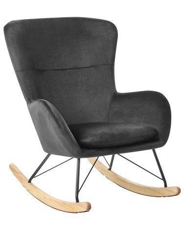 Fauteuil à bascule ELLAN Velours Noir