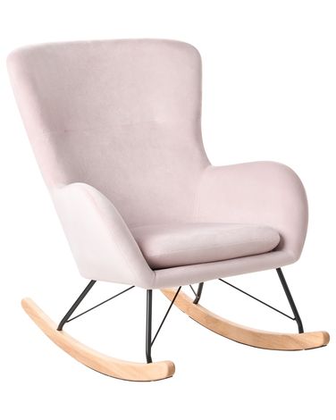 Fauteuil à bascule ELLAN Velours Rose