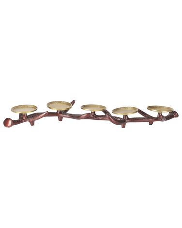 Bougeoir CLEONAE Métal 7 cm Marron