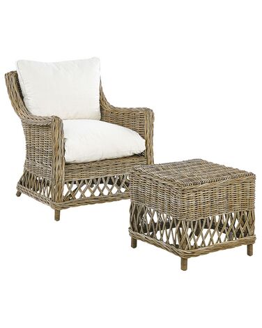 Fauteuil de jardin RIBOLLA Rotin Naturel