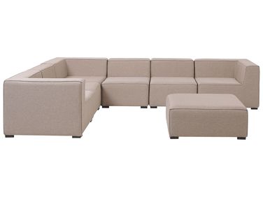 Tuin hoekbank met ottomaan 7-zits AREZZO rechtszijdig modulair Beige