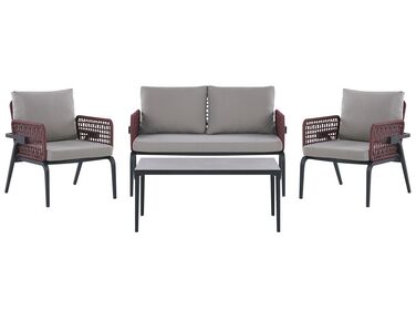 Garden Lounge Set with Table 4 Seater SCIACCA Metal Grey