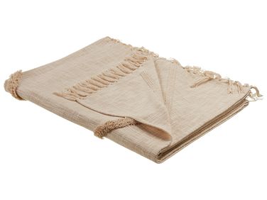 Plaid JAUNPUR Katoen 130 x 180 cm Beige