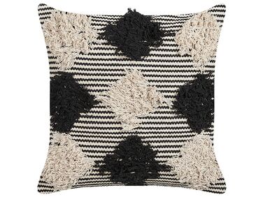 Throw Cushion BHUSAWAL Cotton 50 x 50 cm Black Geometric Pattern