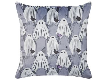 Coussin FANATE Velours 45 x 45 cm Gris Motif abstrait