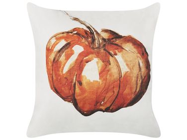 Coussin CURBITA Velours 45 x 45 cm Beige Motif de plante