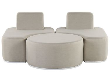 Garden Lounge Set with Table 2 Seater FABRO Modular Light Grey