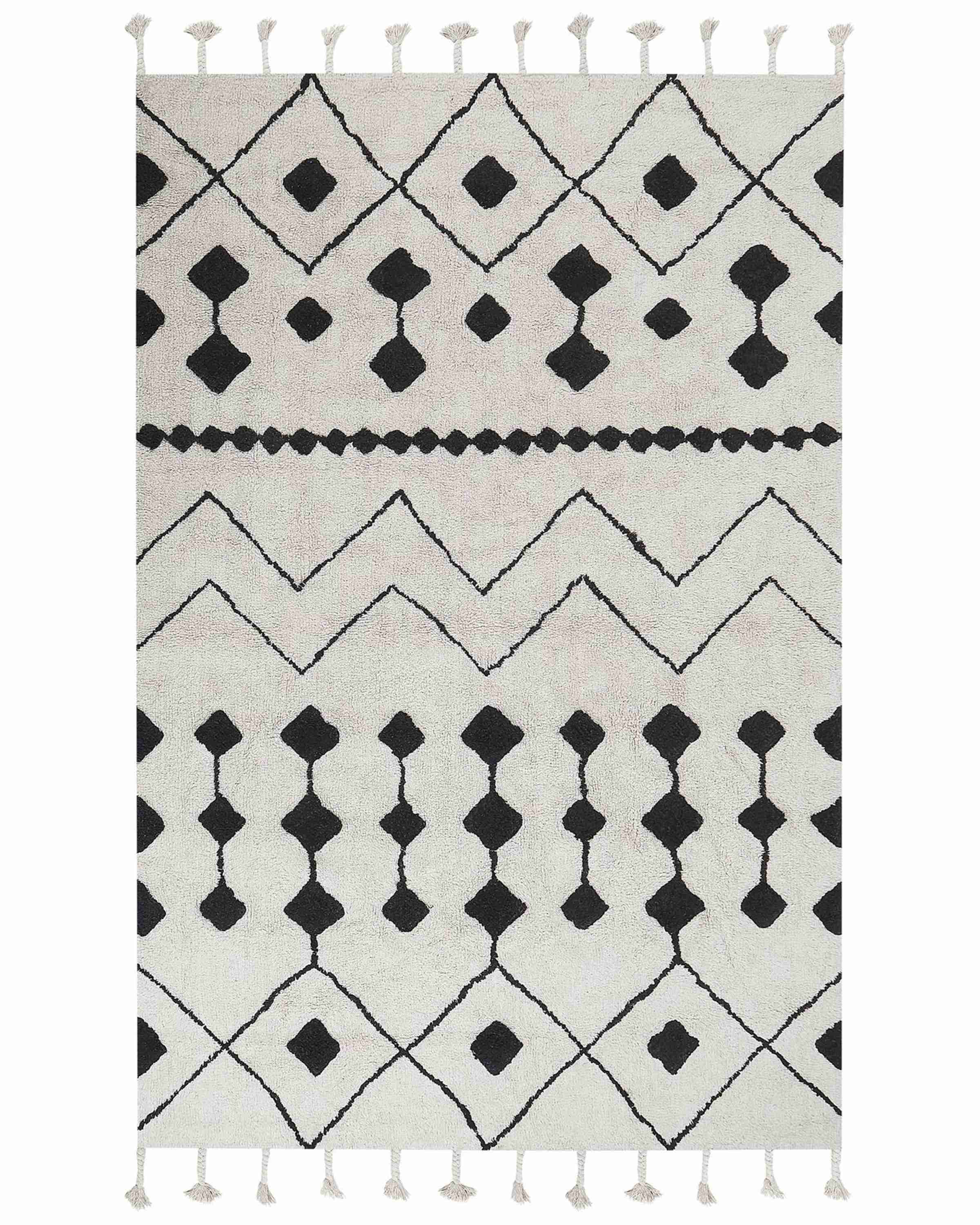 Rug KHEMISSET Off-White 160 x 230 cm Cotton