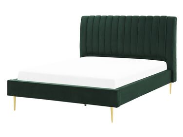 Bed Fluweel MARVILLE 140 x 200 cm Smaragdgroen