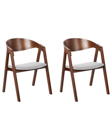 Set van 2 eetkamerstoelen YUBA Hout Lichtgrijs