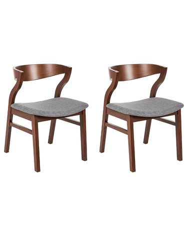 Set van 2 eetkamerstoelen MAROA Hout Lichtgrijs