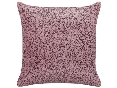 Coussin ROMNEYA Velours 45 x 45 cm Rose Motif floral