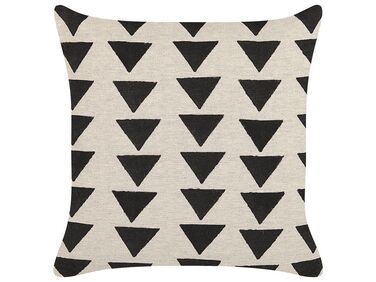 Coussin CERCIS Coton 45 x 45 cm Beige Motif géométrique