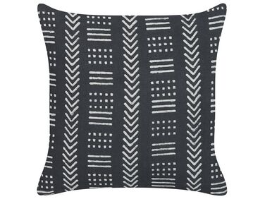 Throw Cushion BENZOIN Cotton 45 x 45 cm Black Geometric Pattern