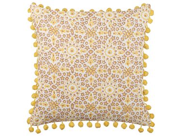 Throw Cushion LYCROIS Cotton 45 x 45 cm Yellow Floral Pattern