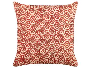 Throw Cushion RHUS Cotton 45 x 45 cm Red Geometric Pattern