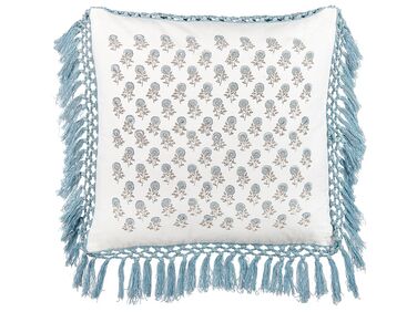 Coussin PALLIDA Coton 45 x 45 cm Bleu Motif floral