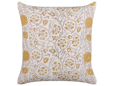 Coussin CALATHEA Coton 45 x 45 cm Jaune Motif floral