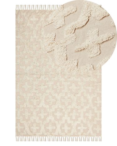 Rug ITANAGAR Beige 140 x 200 cm Cotton