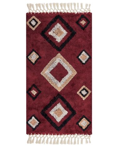 Rug SIIRT Red 80 x 150 cm Cotton