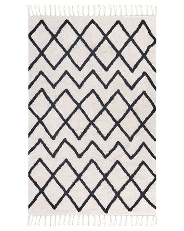 Rug ELDES Beige 160 x 230 cm Cotton