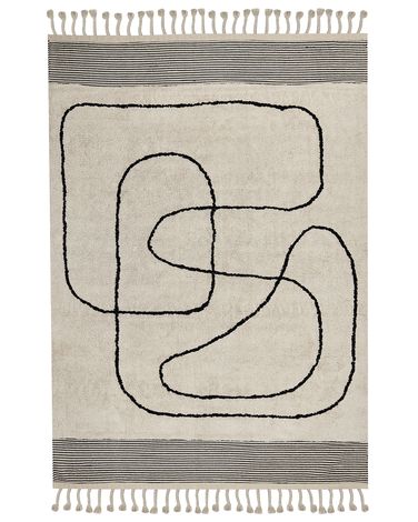 Rug DOKUZ Beige 160 x 230 cm Cotton