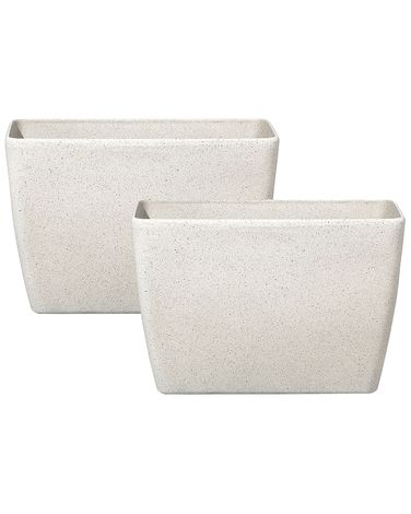 Set van 2 bloempotten BARIS 60 cm Beige
