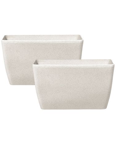 Set van 2 bloempotten BARIS 74 cm Beige