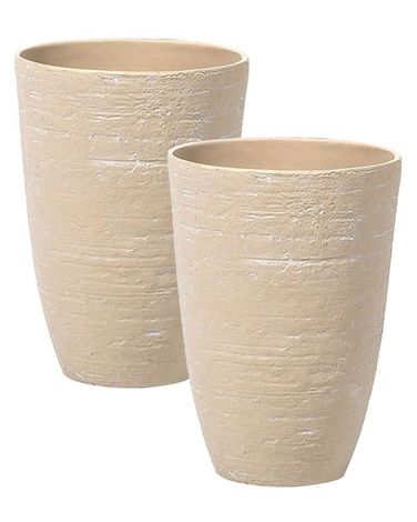 Set van 2 bloempotten CAMIA 35 cm Beige