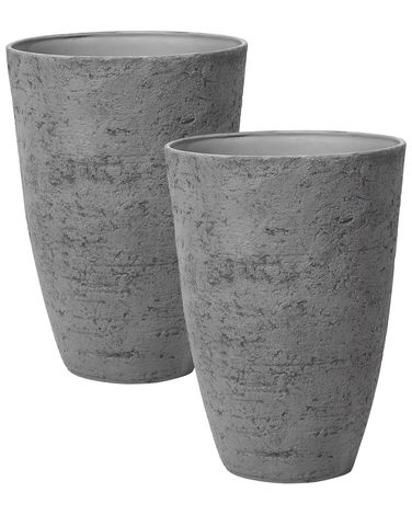 Set van 2 bloempotten CAMIA 51 cm Grijs