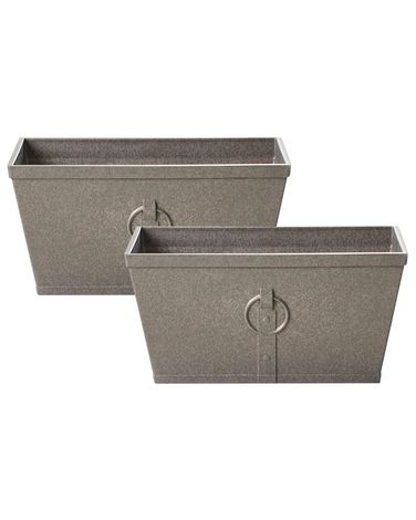 Set van 2 bloempotten PORIA 60 cm Grijs