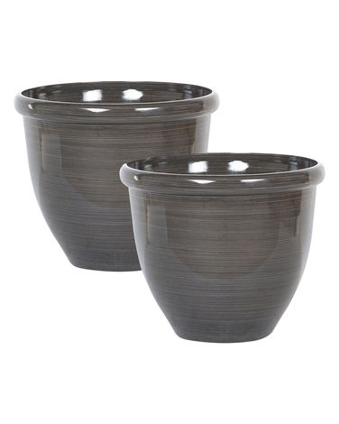 Set van 2 bloempotten TESALIA 40 cm Bruin