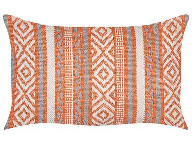 Throw Cushion INULA Cotton 30 x 50 cm Orange Geometric Pattern